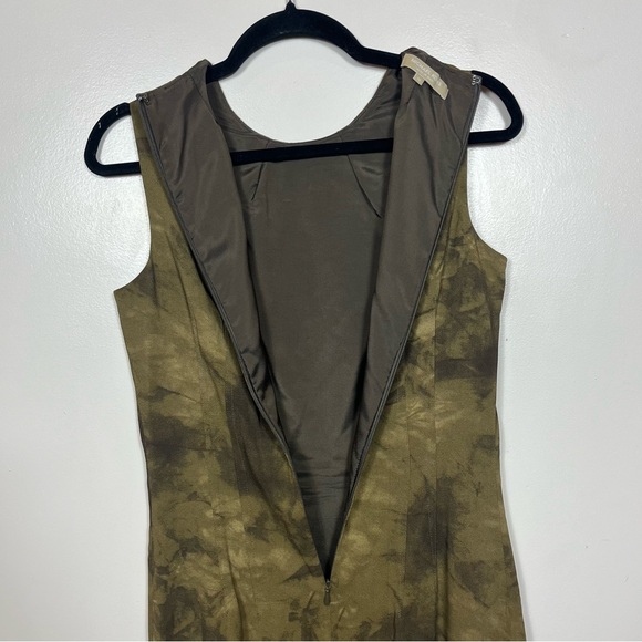 Michael Kors Collection Sheath Dress Size 10 Midi Length Sleeveless Olive Italy - Picture 9 of 12